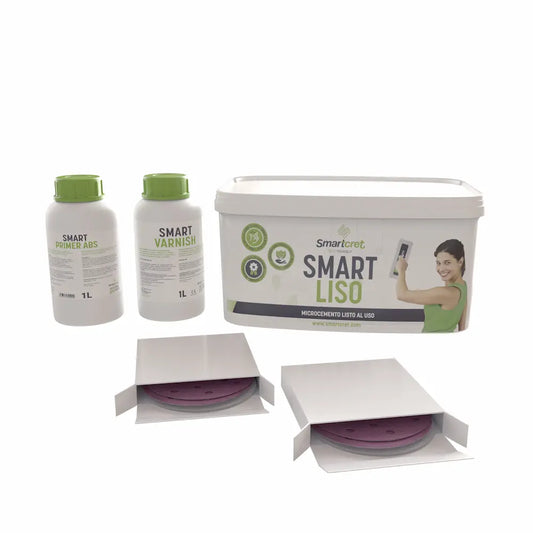 Imagen del kit de microcemento Smartcret para muebles, composición de envases para 6 m².