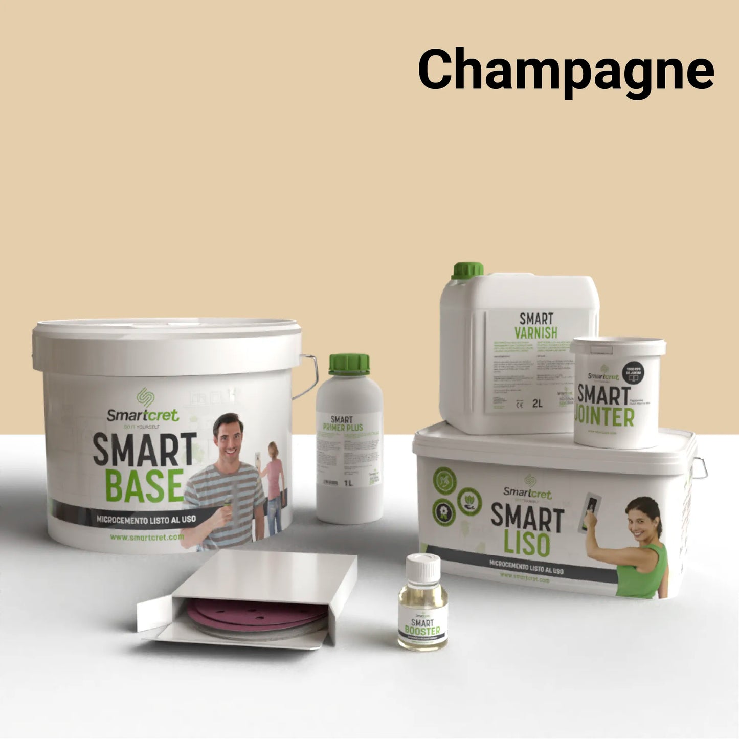 Microcement kit for bathroom walls with tiles for 8 m²