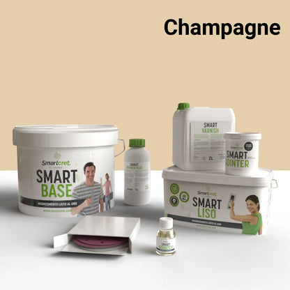 Microcement kit for bathroom walls with tiles for 8 m²