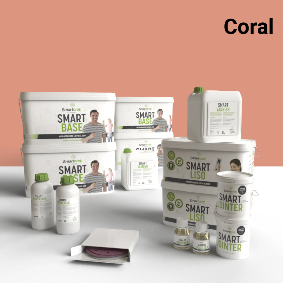 Mikrozement-Set für Badezimmerwände mit Fliesen von 16 m²