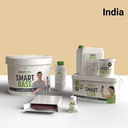 Microcement kit for bathroom walls with tiles for 8 m²