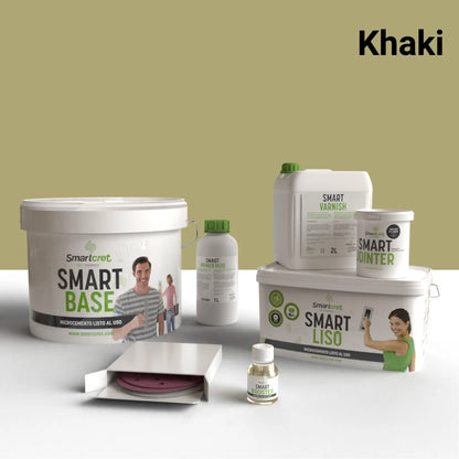 Microcement kit for bathroom walls with tiles for 8 m²