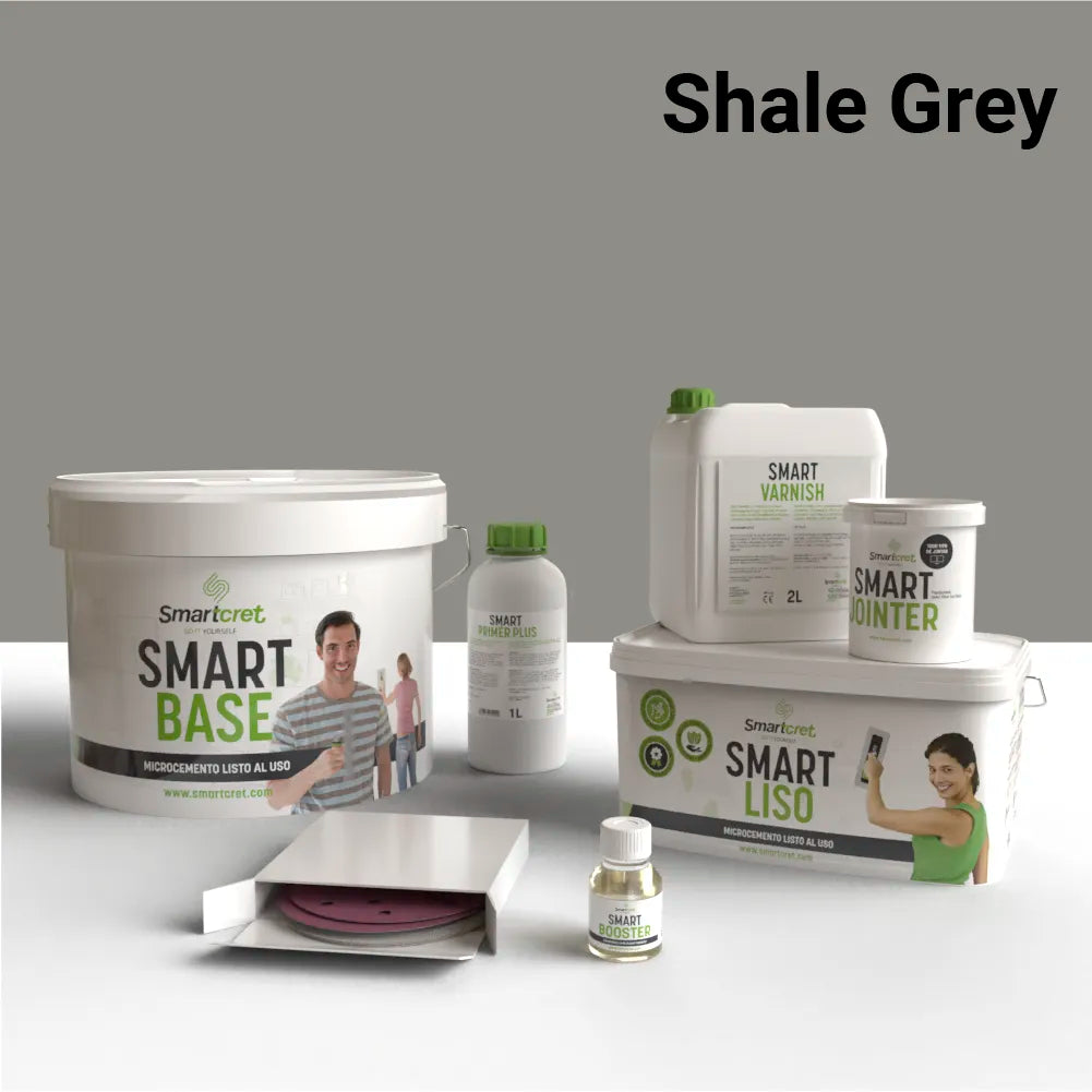 Microcement kit for bathroom walls with tiles for 8 m²