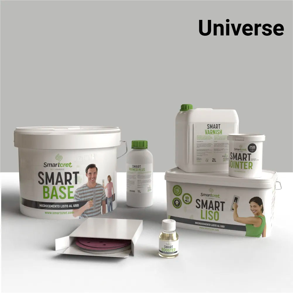 Microcement kit for bathroom walls with tiles for 8 m²