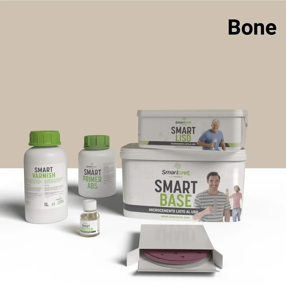 Kit béton ciré pour murs de salle de bains en plâtre ou placo 4 m² 