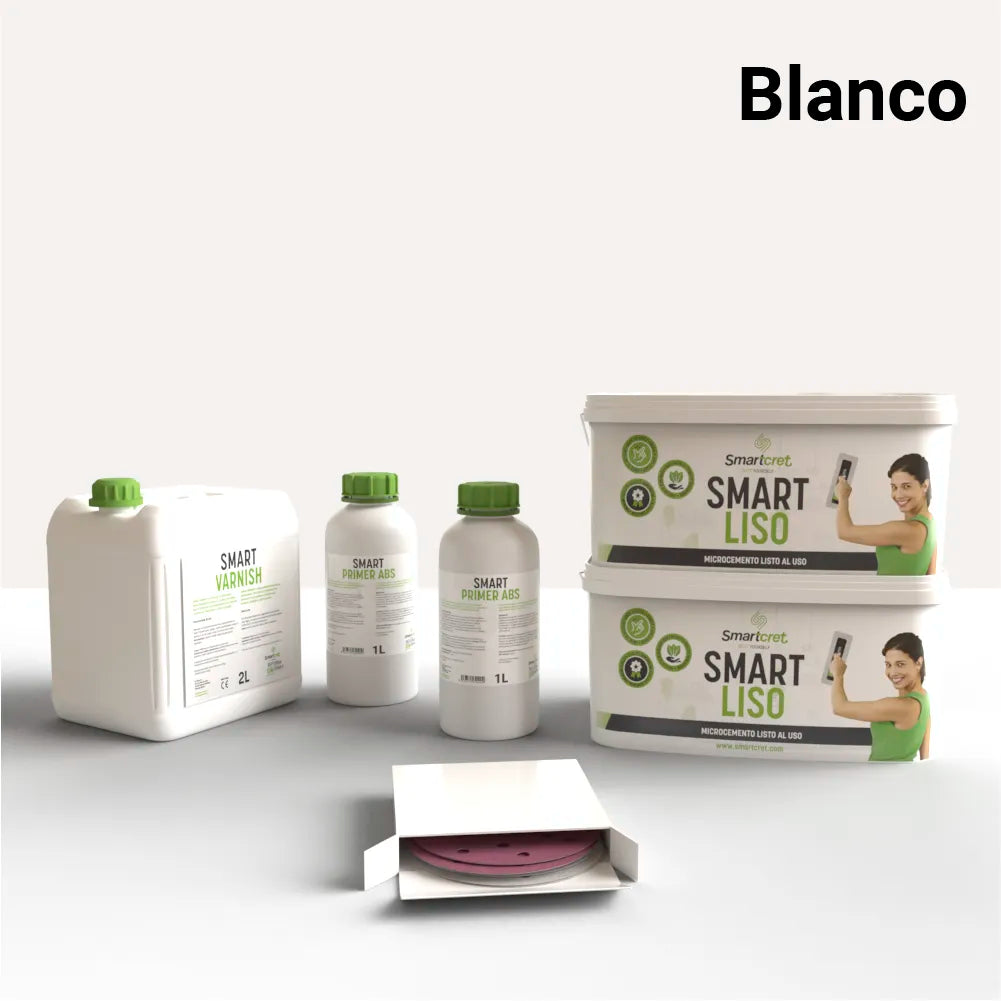 Kit de microcemento para muebles y mesas de 12 m², color Blanco