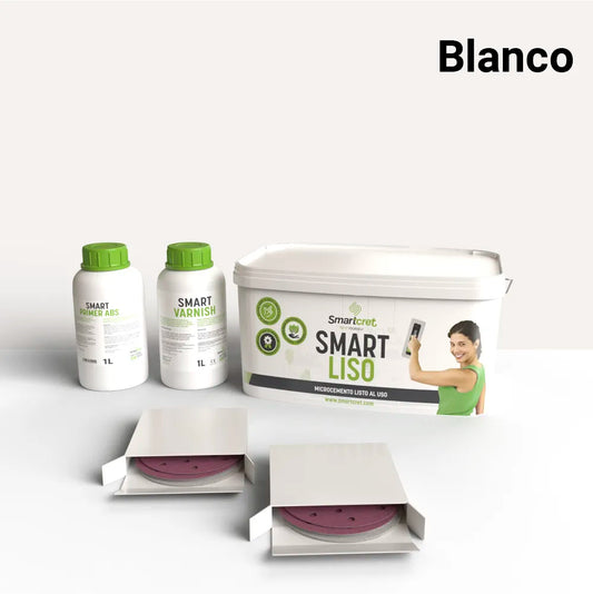 Kit de microcemento para paredes de 6 m², color Blanco