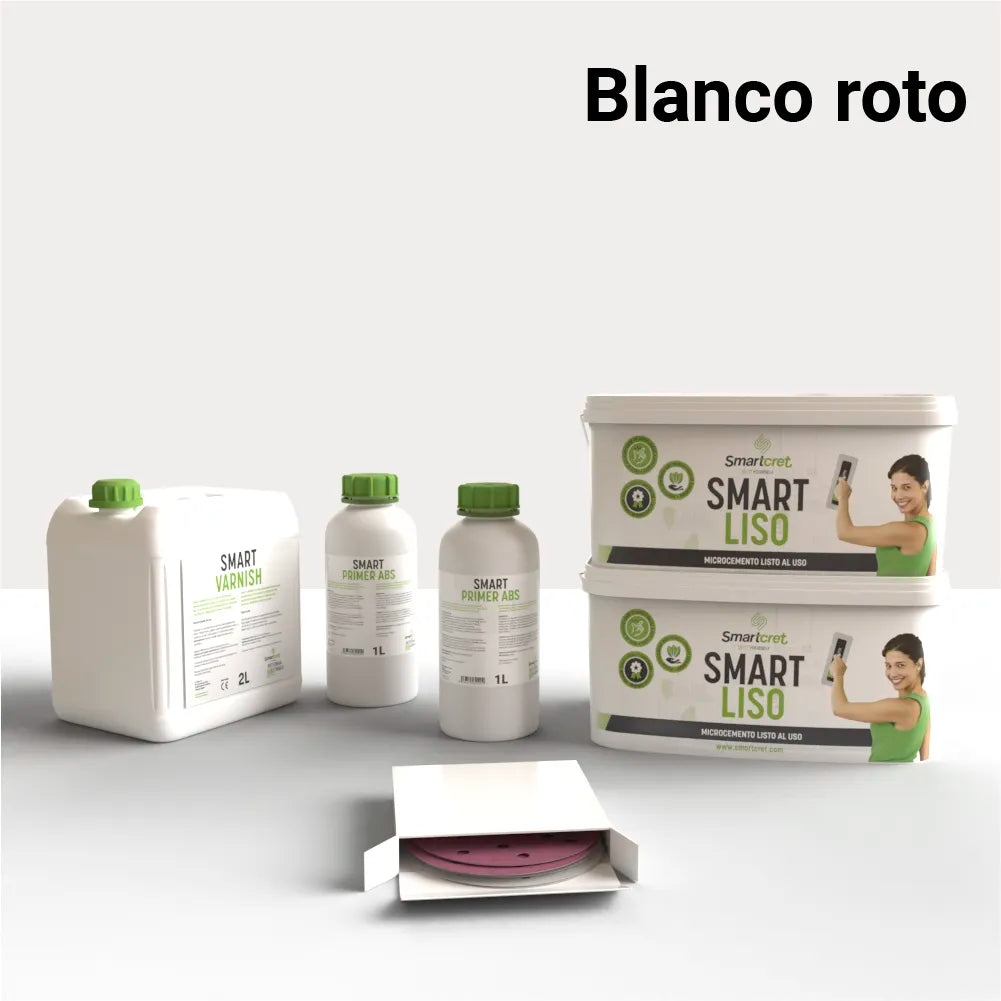 Kit de microcemento para muebles y mesas de 12 m², color Blanco Roto