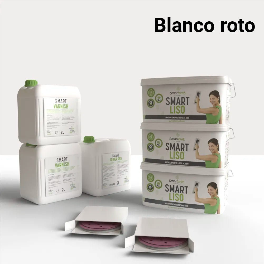 Kit de microcemento para chimenea de 18 m², color Blanco Roto