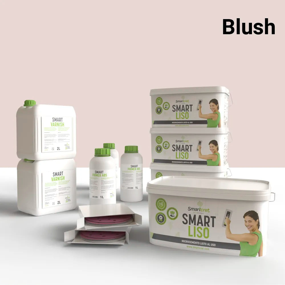 Kit de microcemento para paredes de 24 m², color Blush