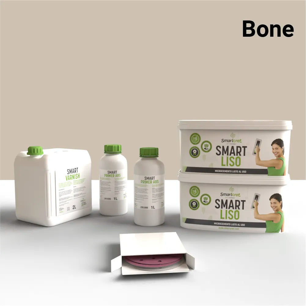 Kit de microcemento para chimenea de 12 m², color Bone