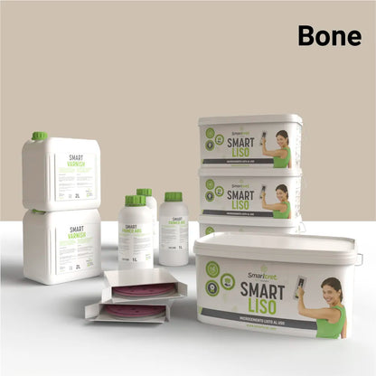Kit de microcemento para paredes de 24 m², color Bone