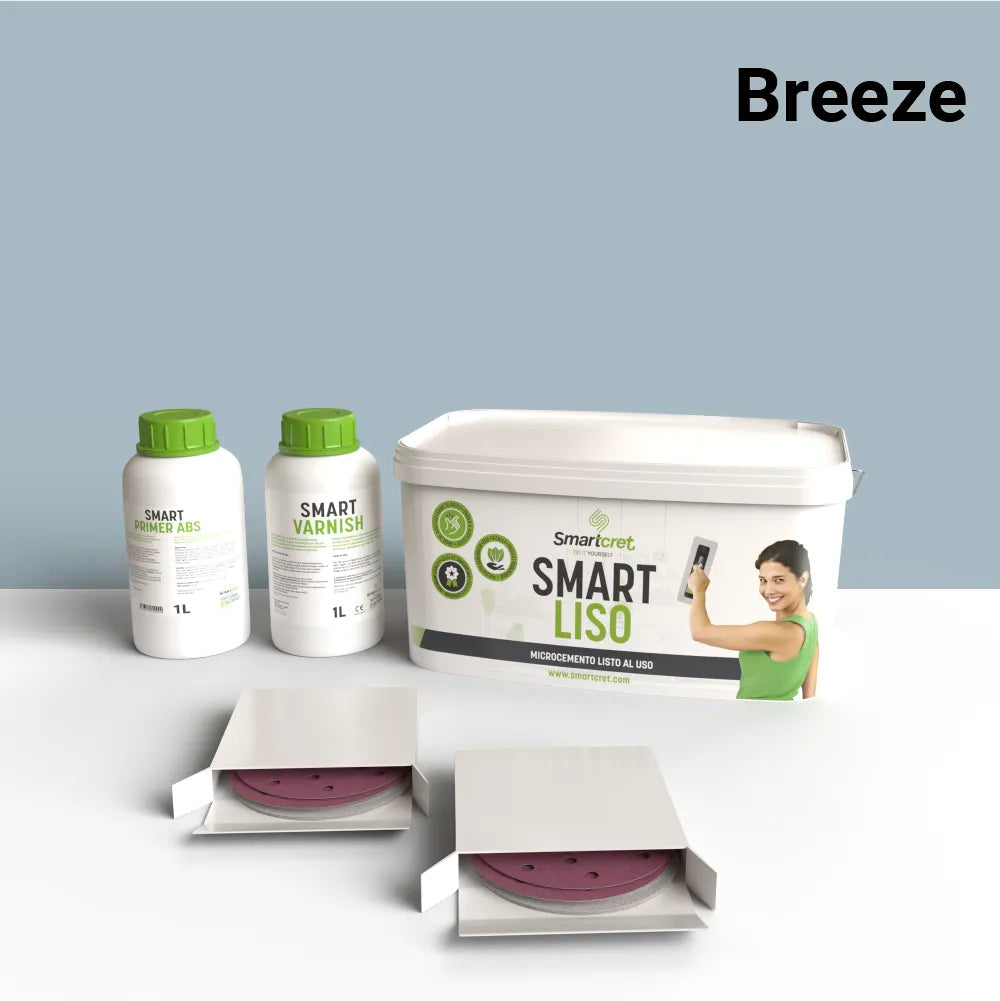 Kit de microcemento para paredes de 6 m², color Breeze