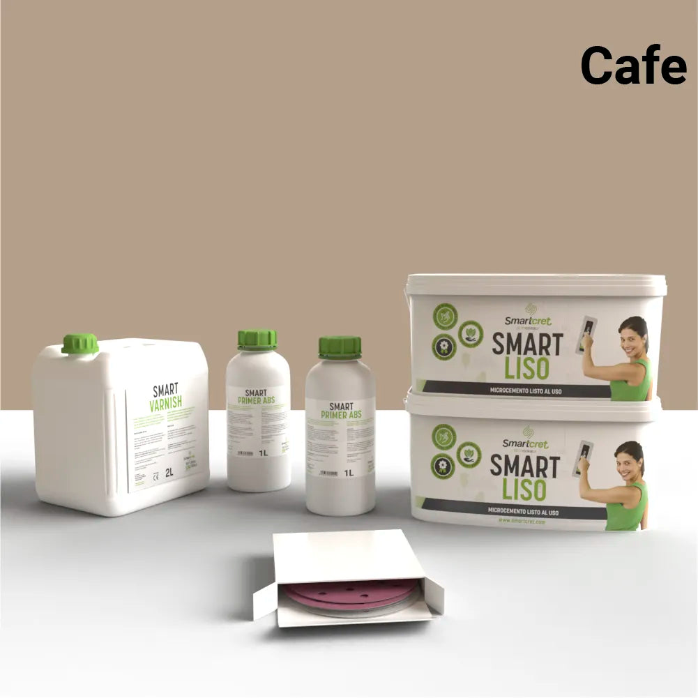 Kit de microcemento para paredes de 12 m², color Cafe