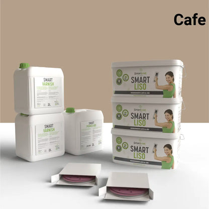 Kit de microcemento para paredes de 16 m², color Cafe