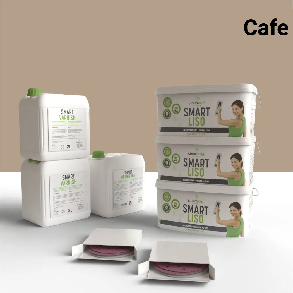 Kit de microcemento para chimenea de 18 m², color Cafe