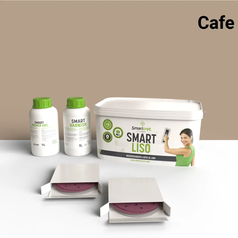 Kit de microcemento para paredes de 6 m², color Cafe