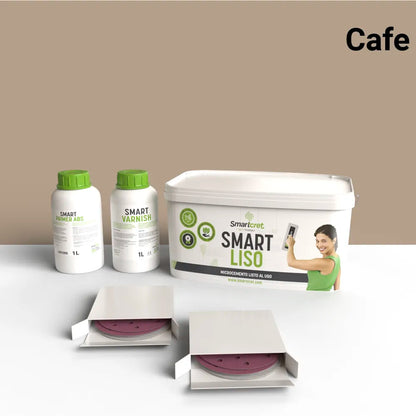 Kit de microcemento para paredes de 4 m², color Cafe