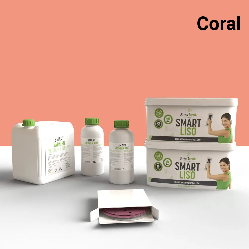 Kit de microcemento para muebles y mesas de 12 m², color Coral