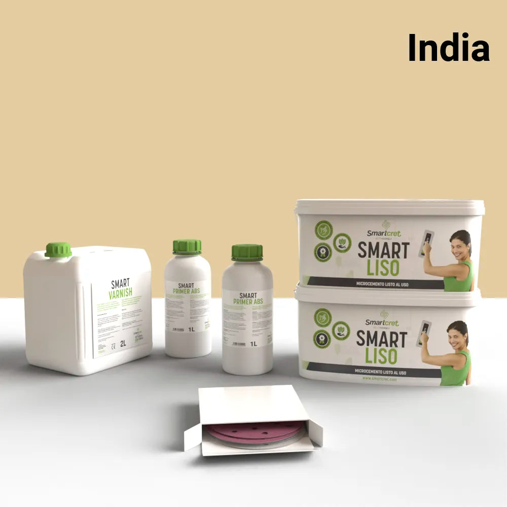 Kit de microcemento para paredes de 12 m², color India