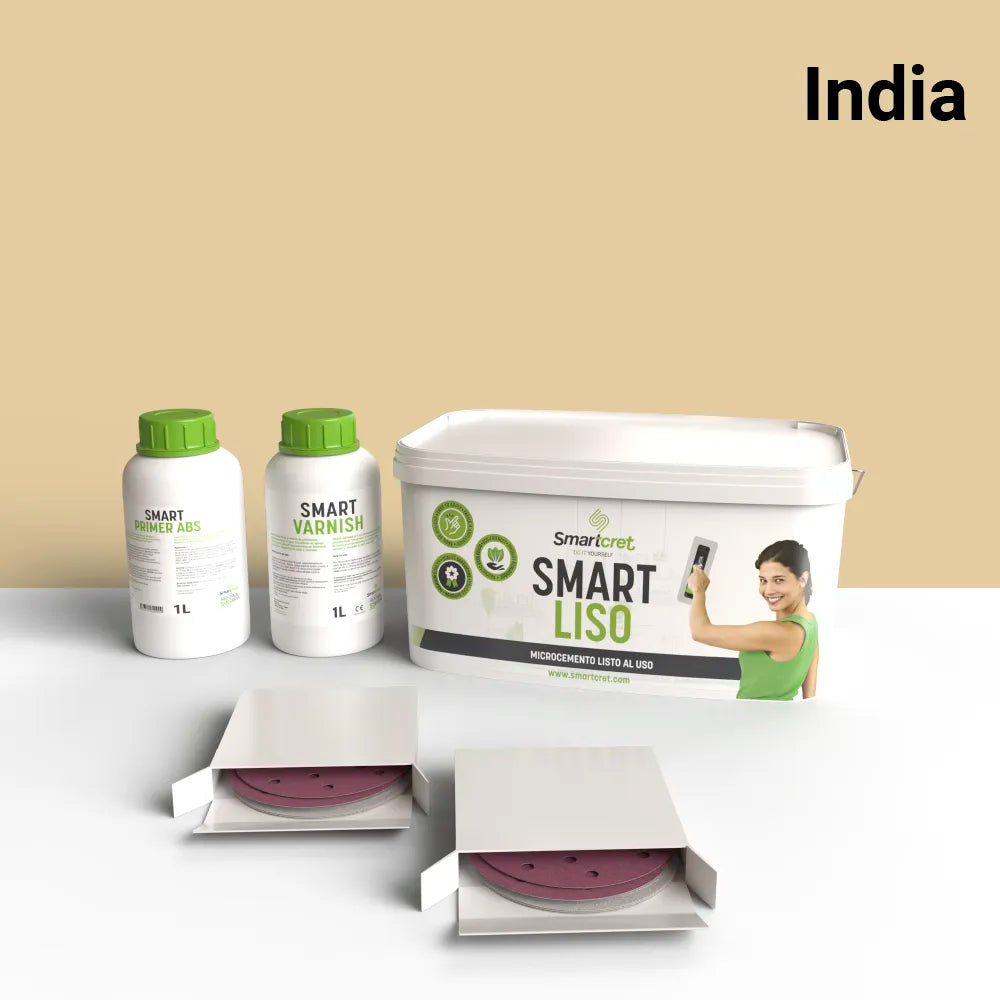 Kit de microcemento para paredes de 6 m², color India