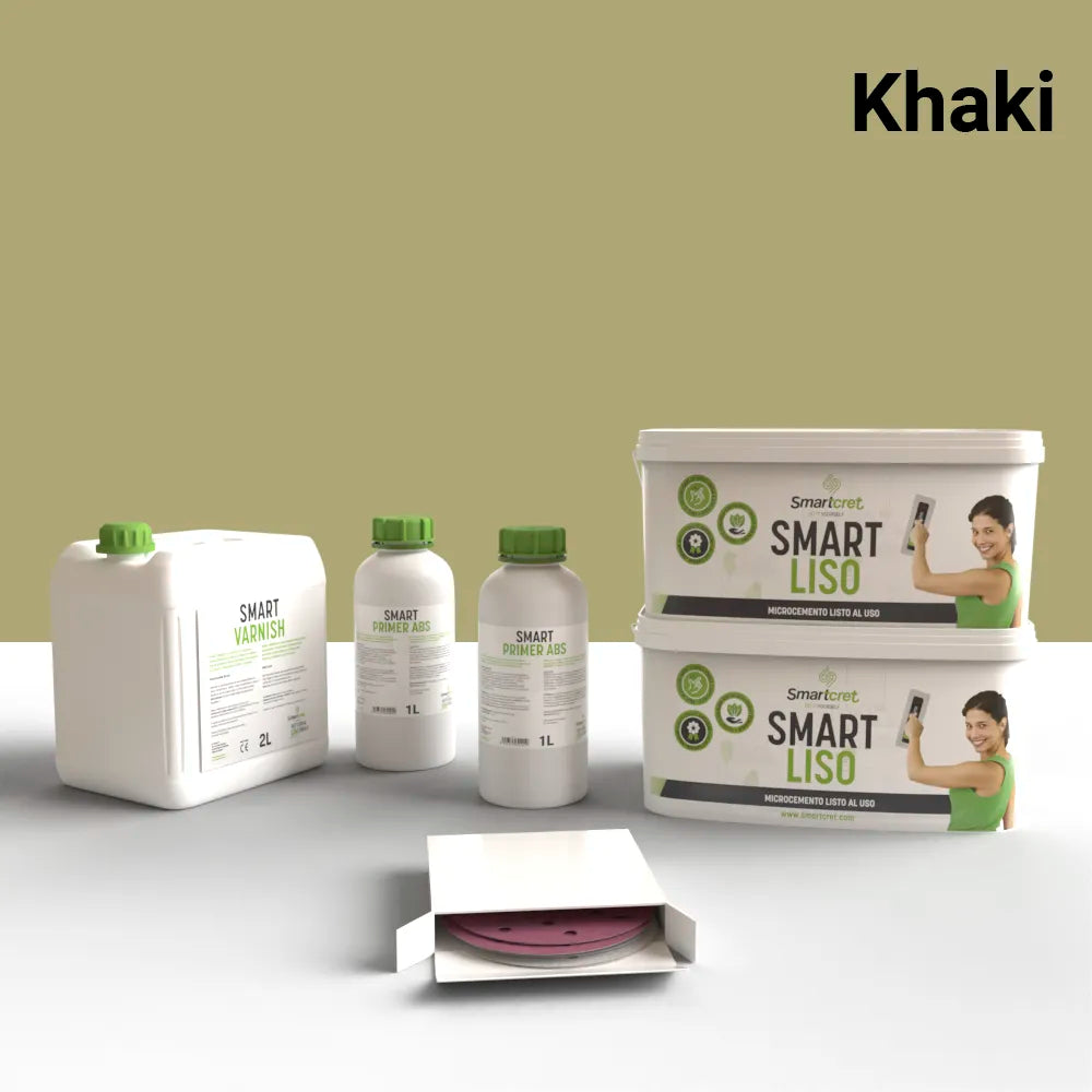 Kit de microcemento para chimenea de 12 m², color Khaki