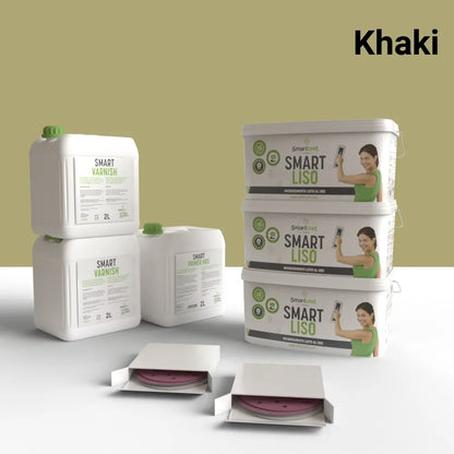 Kit de microcemento para paredes de 16 m², color Khaki