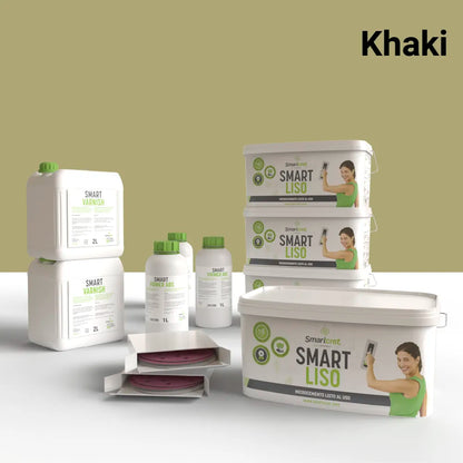 Kit de microcemento para paredes de 24 m², color Khaki