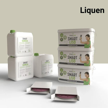 Kit de microcemento para paredes de 16 m², color Liquen