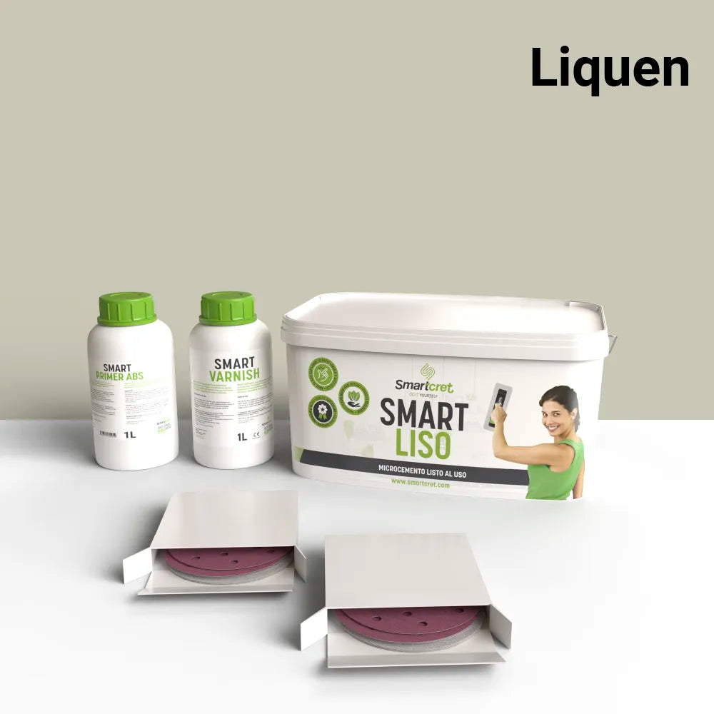 Kit de microcemento para muebles y mesas de 6 m², color Liquen