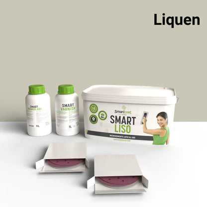 Kit de microcemento para paredes de 4 m², color Liquen