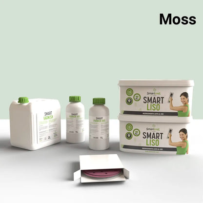 Kit de microcemento para paredes de 8 m², color Moss