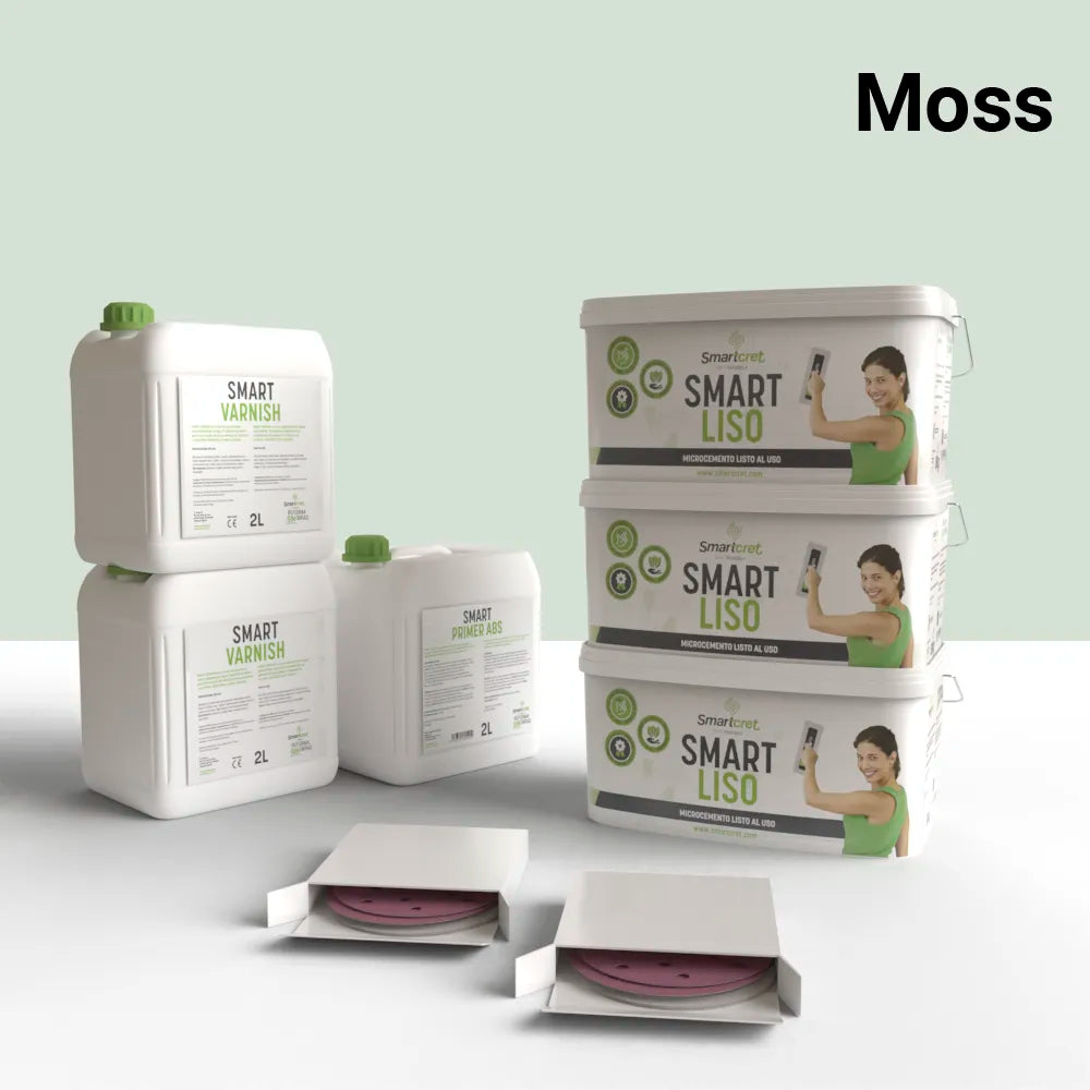 Kit de microcemento para chimenea de 18 m², color Moss