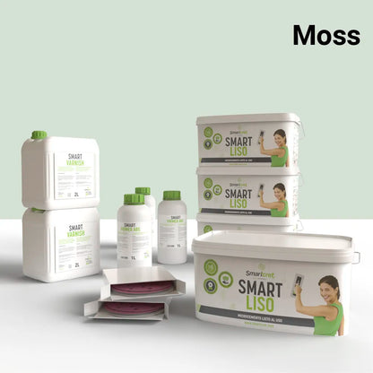 Kit de microcemento para paredes de 24 m², color Moss