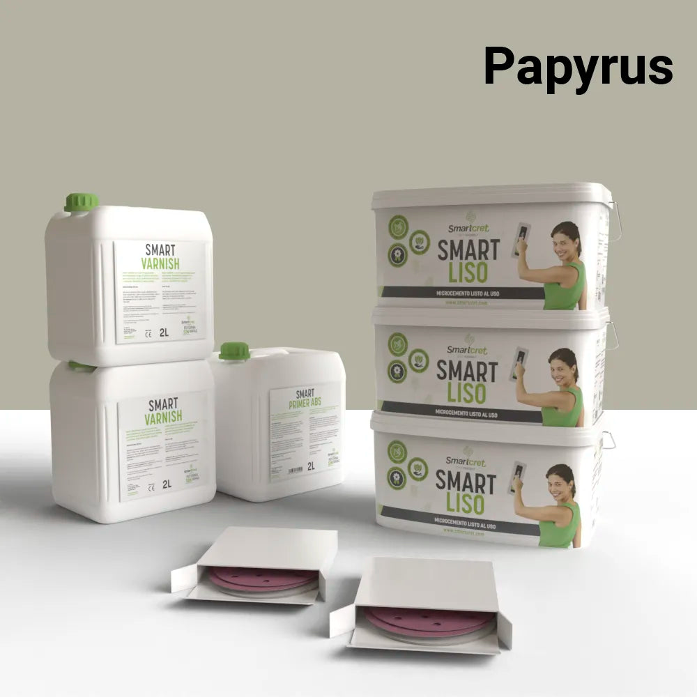Kit de microcemento para chimenea de 18 m², color Papyrus