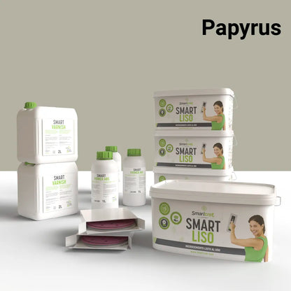 Kit de microcemento para paredes de 24 m², color Papyrus
