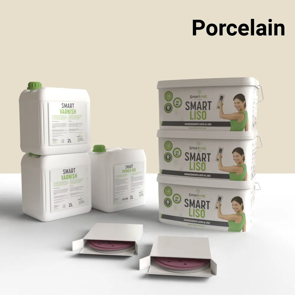 Kit de microcemento para paredes de 18 m², color Porcelain