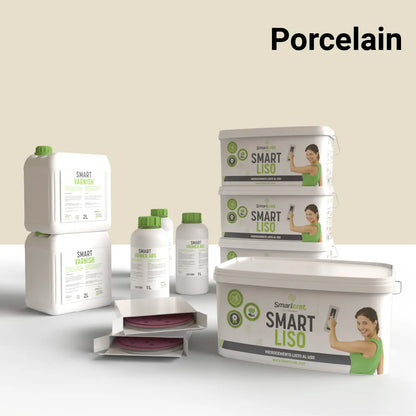 Kit de microcemento para paredes de 24 m², color Porcelain