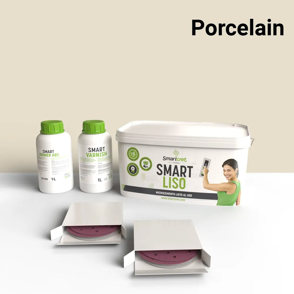Kit de microcemento para paredes de 6 m², color Porcelain