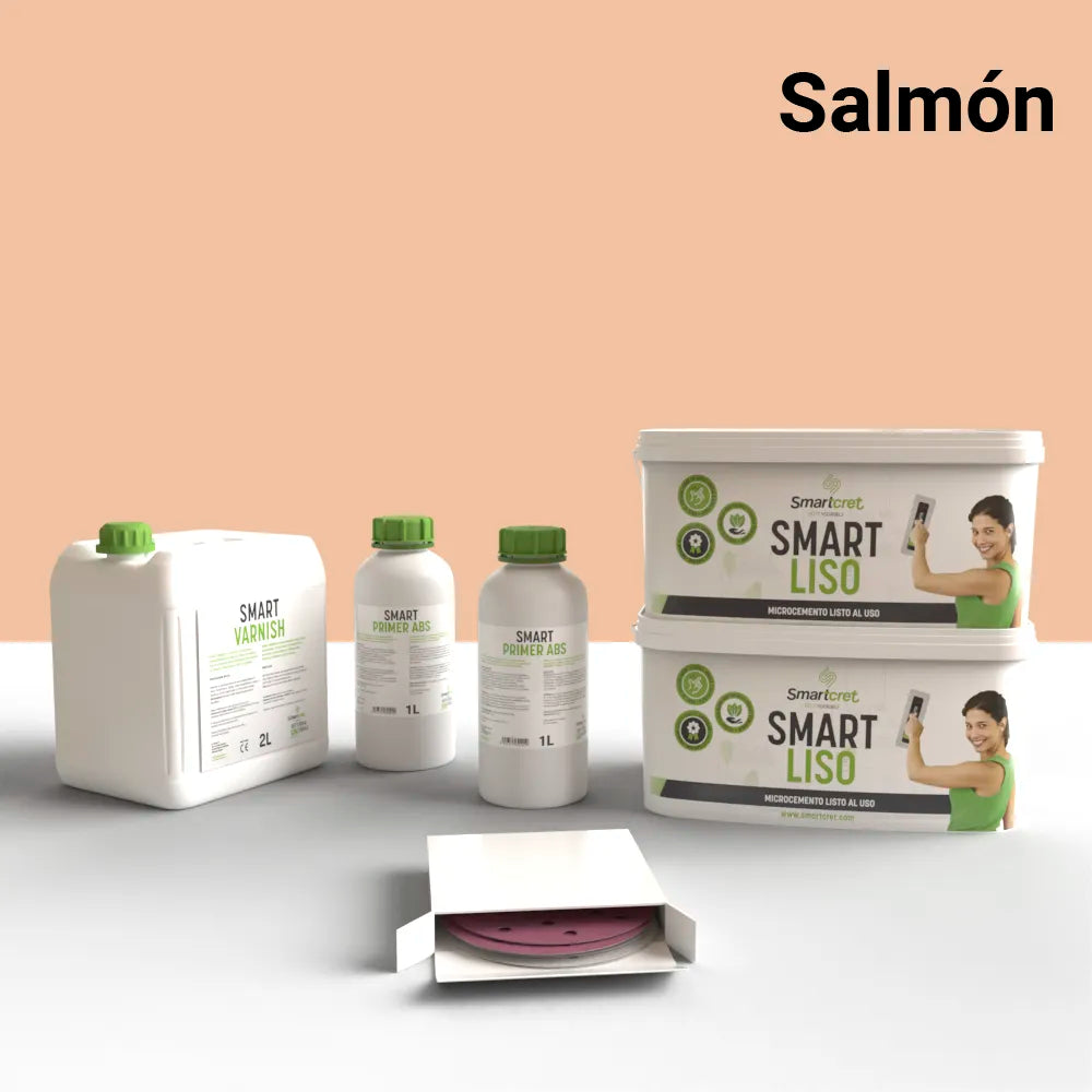 Kit de microcemento para muebles y mesas de 12 m², color Salmon