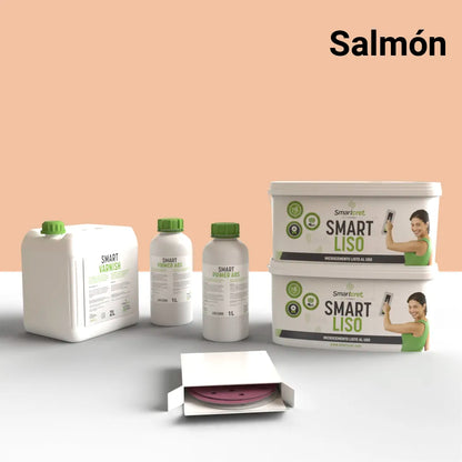 Kit de microcemento para paredes de 8 m², color Salmon