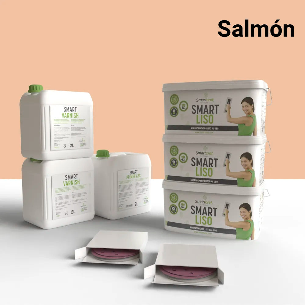 Kit de microcemento para chimenea de 18 m², color Salmon