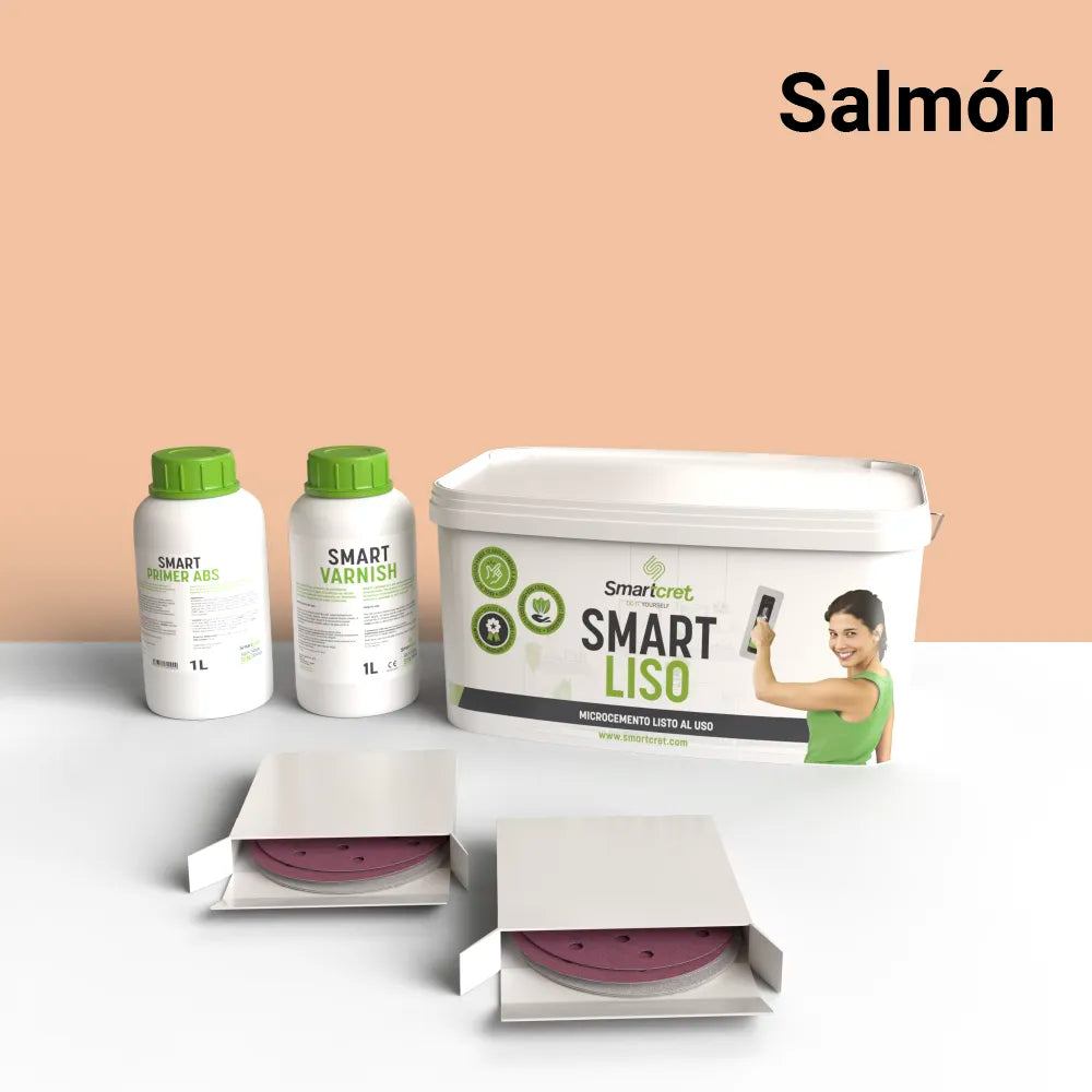 Kit de microcemento para paredes de 6 m², color Salmon