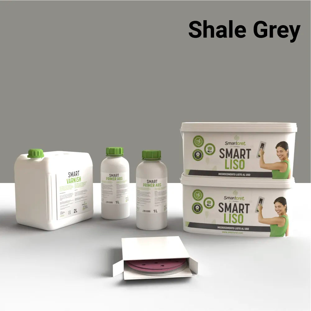 Kit de microcemento para paredes de 12 m², color Shale Grey