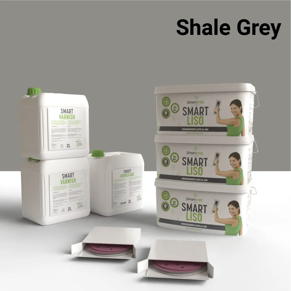 Kit de microcemento para paredes de 18 m², color Shale Grey