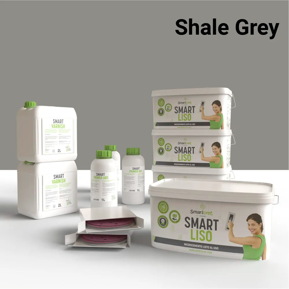 Kit de microcemento para paredes de 24 m², color Shale Grey