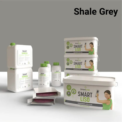 Kit de microcemento para paredes de 24 m², color Shale Grey