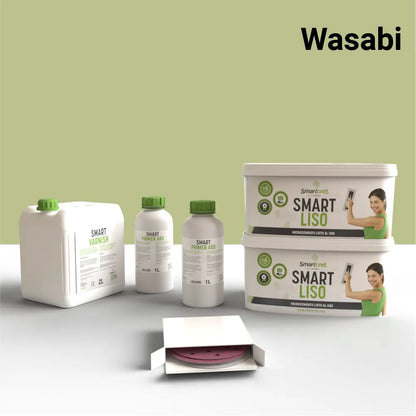 Kit de microcemento para paredes de 8 m², color Wasabi