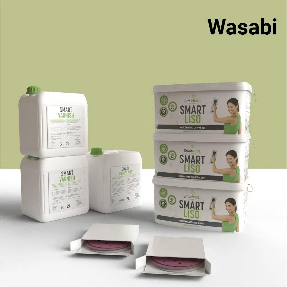 Kit de microcemento para chimenea de 18 m², color Wasabi