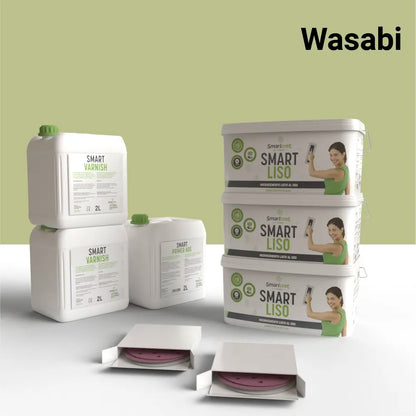 Kit de microcemento para paredes de 16 m², color Wasabi